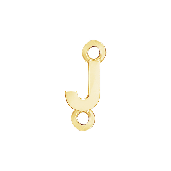 Block Initials with Two Jump Rings in 14K Gold (6.00 mm)