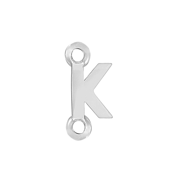 Block Initials with Two Jump Rings in Sterling Silver (6.00 mm)