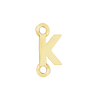 Block Initials with Two Jump Rings in 14K Gold (6.00 mm)