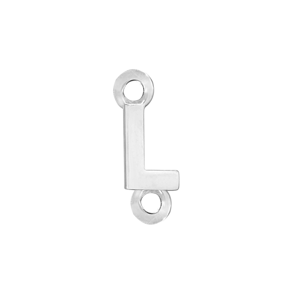 Block Initials with Two Jump Rings in 14K Gold (6.00 mm)