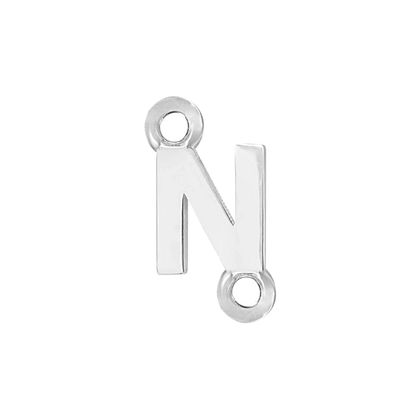 Block Initials with Two Jump Rings in 14K Gold (6.00 mm)