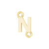 Block Initials with Two Jump Rings in 14K Gold (6.00 mm)