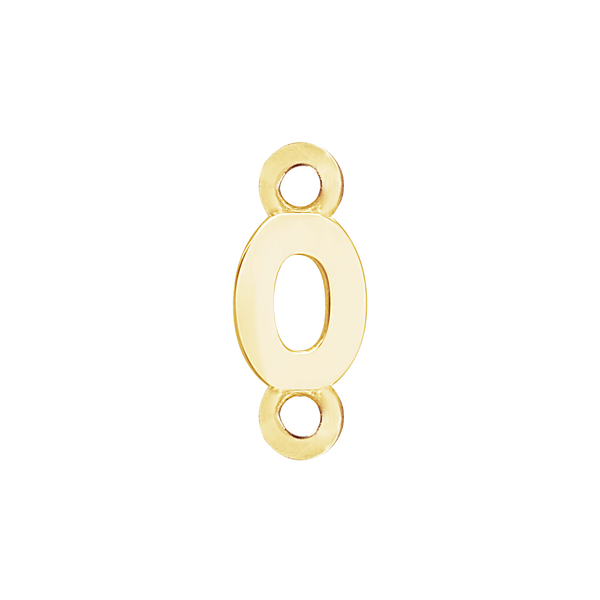 Block Initials with Two Jump Rings in 14K Gold (6.00 mm)