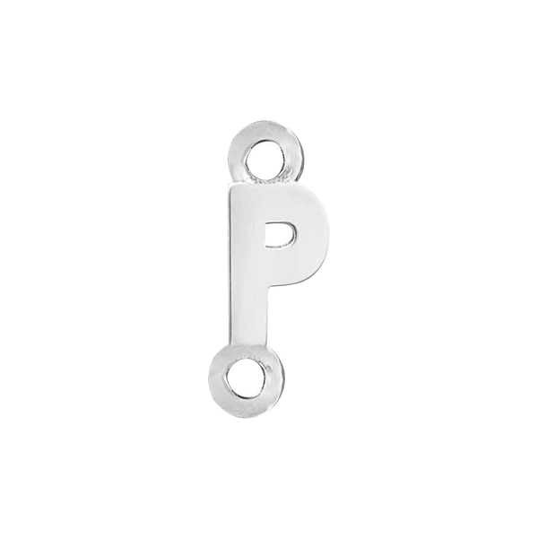 Block Initials with Two Jump Rings in 14K Gold (6.00 mm)