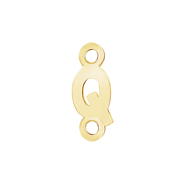 Block Initials with Two Jump Rings in 14K Gold (6.00 mm)