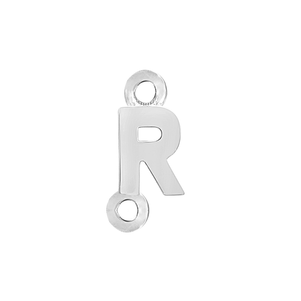 Block Initials with Two Jump Rings in Sterling Silver (6.00 mm)