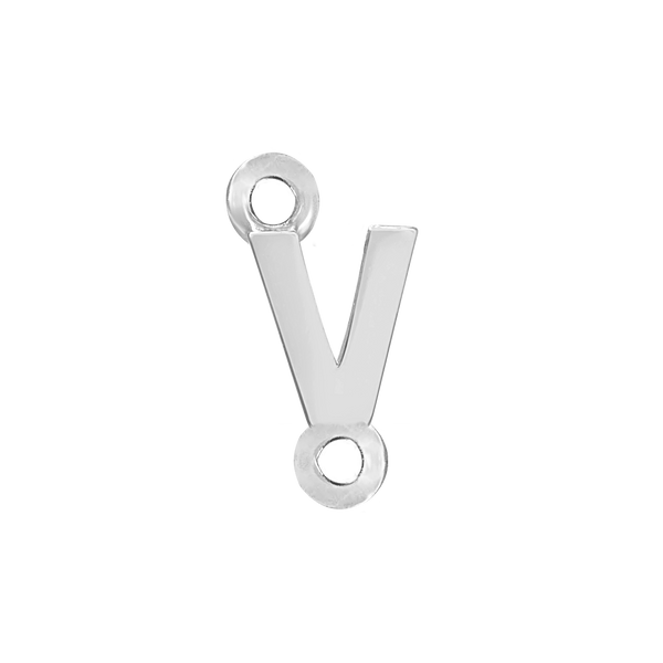 Block Initials with Two Jump Rings in Sterling Silver (6.00 mm)