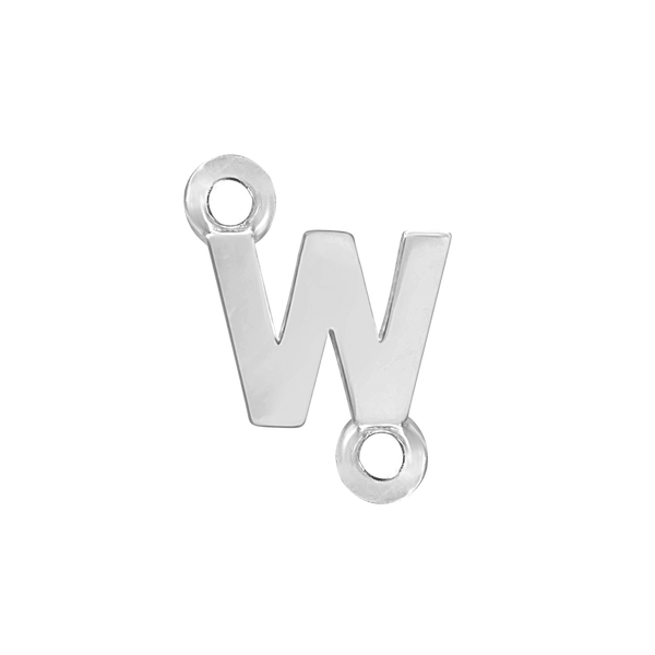 Block Initials with Two Jump Rings in Sterling Silver (6.00 mm)