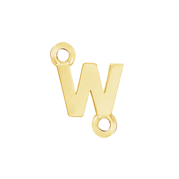 Block Initials with Two Jump Rings in 14K Gold (6.00 mm)