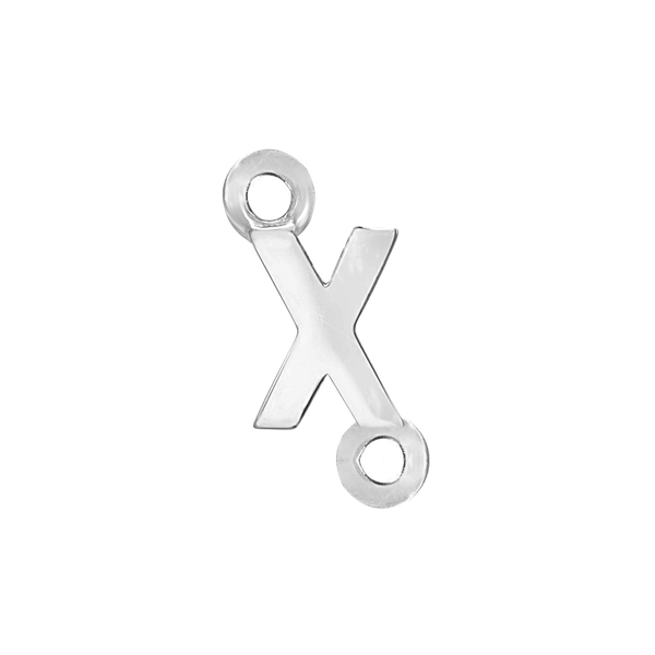 Block Initials with Two Jump Rings in Sterling Silver (6.00 mm)