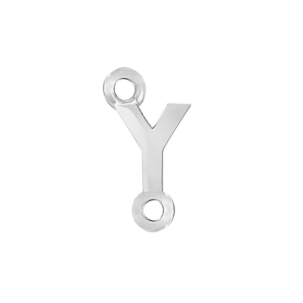 Block Initials with Two Jump Rings in Sterling Silver (6.00 mm)