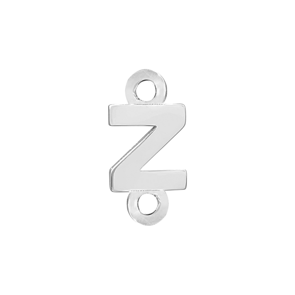 Block Initials with Two Jump Rings in Sterling Silver (6.00 mm)