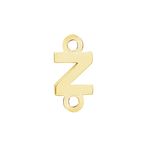 Block Initials with Two Jump Rings in 14K Gold (6.00 mm)
