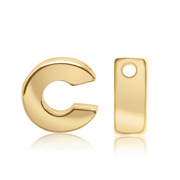 ITI NYC Campton Extra Bold Slider in 14K Gold (Hole:1mm) (6mm) (100% Polished)