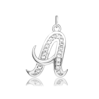 ITI NYC Fancy Pro Caption in Sterling Silver (16mm) (100% Polished with Bail - Includes CZs)