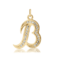 Load image into Gallery viewer, ITI NYC Fancy Pro Caption in Sterling Silver (16mm) (100% Polished with Bail - Includes CZs)
