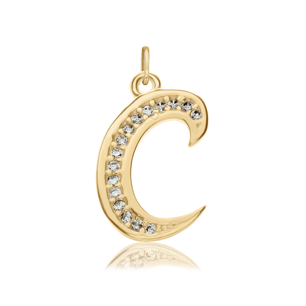 ITI NYC Fancy Pro Caption in Sterling Silver (16mm) (100% Polished with Bail - Includes CZs)