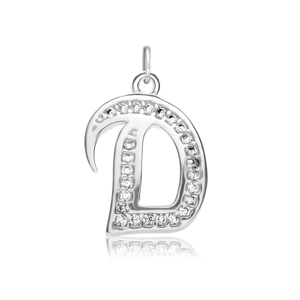 ITI NYC Fancy Pro Caption in Sterling Silver (16mm) (100% Polished with Bail - Includes CZs)