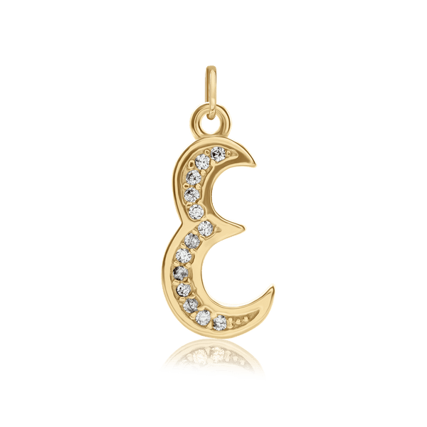 ITI NYC Fancy Pro Caption in Sterling Silver (16mm) (100% Polished with Bail - Includes CZs)