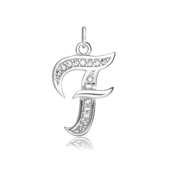 ITI NYC Fancy Pro Caption in Sterling Silver (16mm) (100% Polished with Bail - Includes CZs)