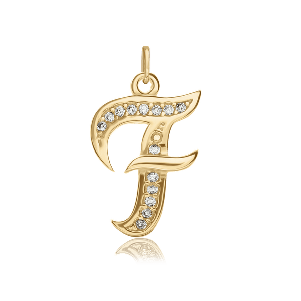 ITI NYC Fancy Pro Caption in Sterling Silver (16mm) (100% Polished with Bail - Includes CZs)