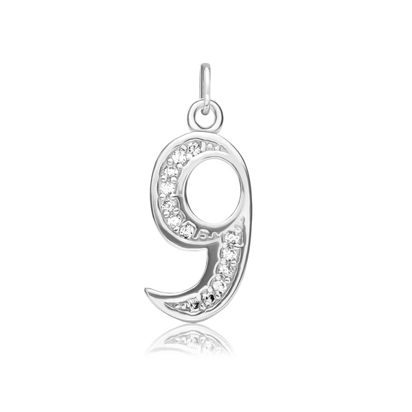 ITI NYC Fancy Pro Caption in Sterling Silver (16mm) (100% Polished with Bail - Includes CZs)