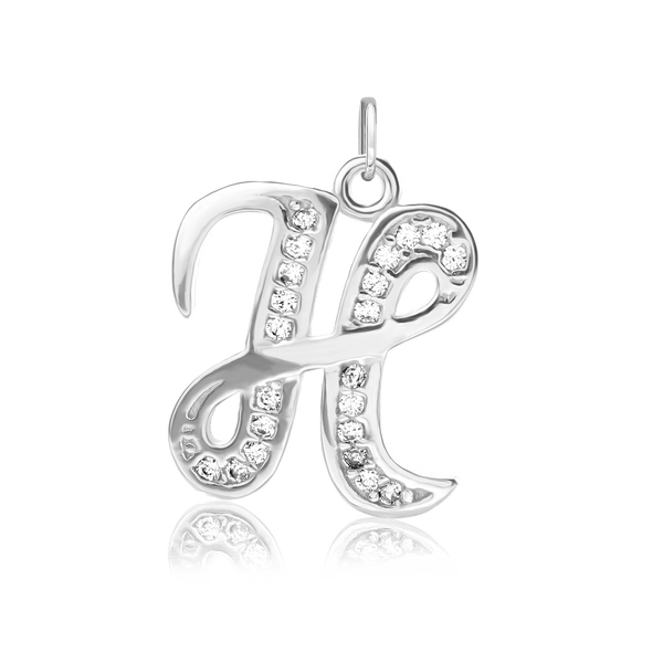 ITI NYC Fancy Pro Caption in Sterling Silver (16mm) (100% Polished with Bail - Includes CZs)