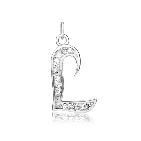 ITI NYC Fancy Pro Caption in Sterling Silver (16mm) (100% Polished with Bail - Includes CZs)