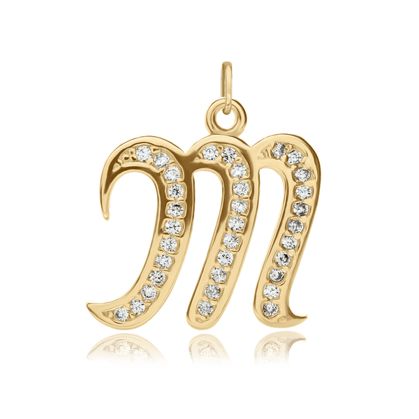 ITI NYC Fancy Pro Caption in Sterling Silver (16mm) (100% Polished with Bail - Includes CZs)