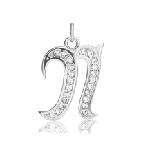 Load image into Gallery viewer, ITI NYC Fancy Pro Caption in Sterling Silver (16mm) (100% Polished with Bail - Includes CZs)
