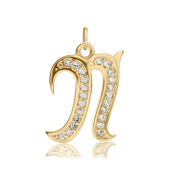 ITI NYC Fancy Pro Caption in Sterling Silver (16mm) (100% Polished with Bail - Includes CZs)