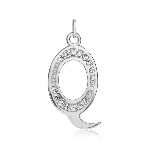 ITI NYC Fancy Pro Caption in Sterling Silver (16mm) (100% Polished with Bail - Includes CZs)