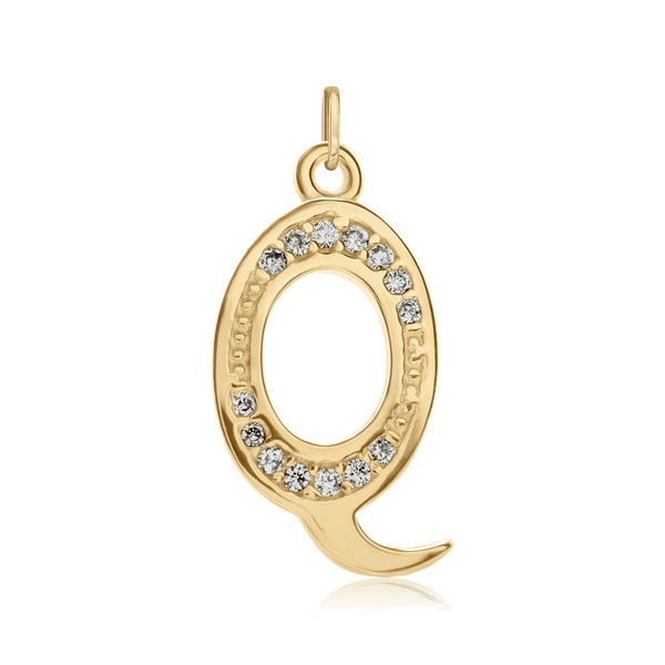 ITI NYC Fancy Pro Caption in Sterling Silver (16mm) (100% Polished with Bail - Includes CZs)