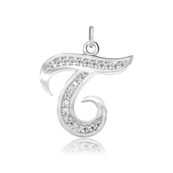 ITI NYC Fancy Pro Caption in Sterling Silver (16mm) (100% Polished with Bail - Includes CZs)