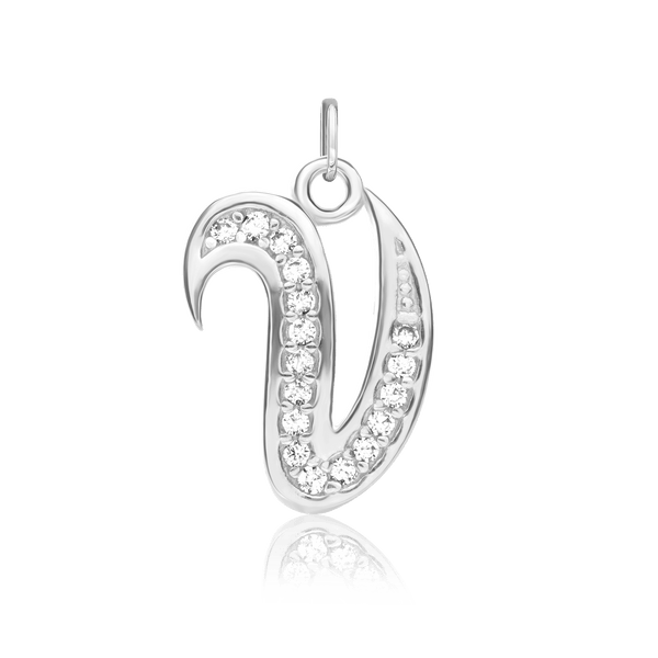 ITI NYC Fancy Pro Caption in Sterling Silver (16mm) (100% Polished with Bail - Includes CZs)