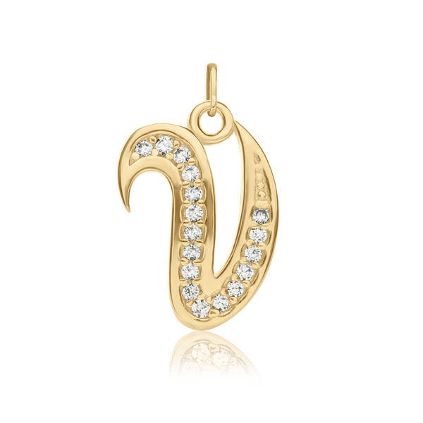 ITI NYC Fancy Pro Caption in Sterling Silver (16mm) (100% Polished with Bail - Includes CZs)