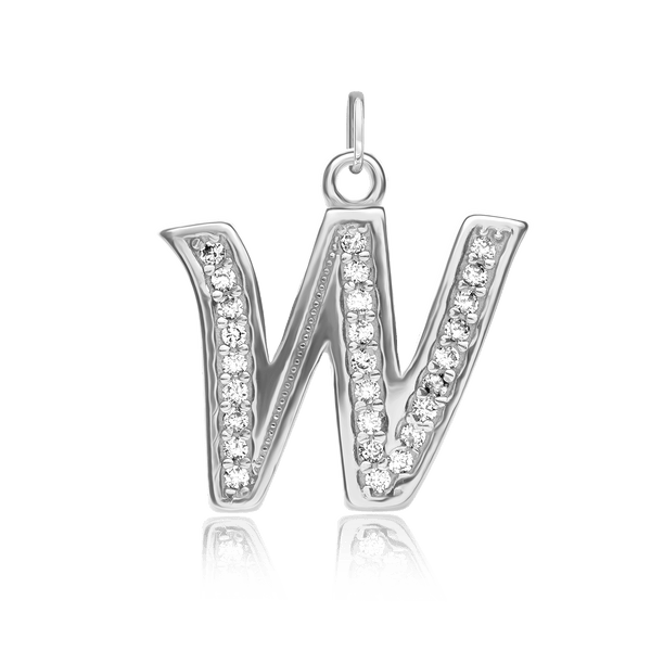 ITI NYC Fancy Pro Caption in Sterling Silver (16mm) (100% Polished with Bail - Includes CZs)