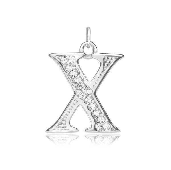 ITI NYC Fancy Pro Caption in Sterling Silver (16mm) (100% Polished with Bail - Includes CZs)