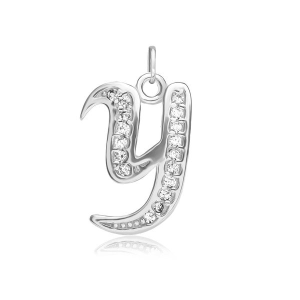 ITI NYC Fancy Pro Caption in Sterling Silver (16mm) (100% Polished with Bail - Includes CZs)
