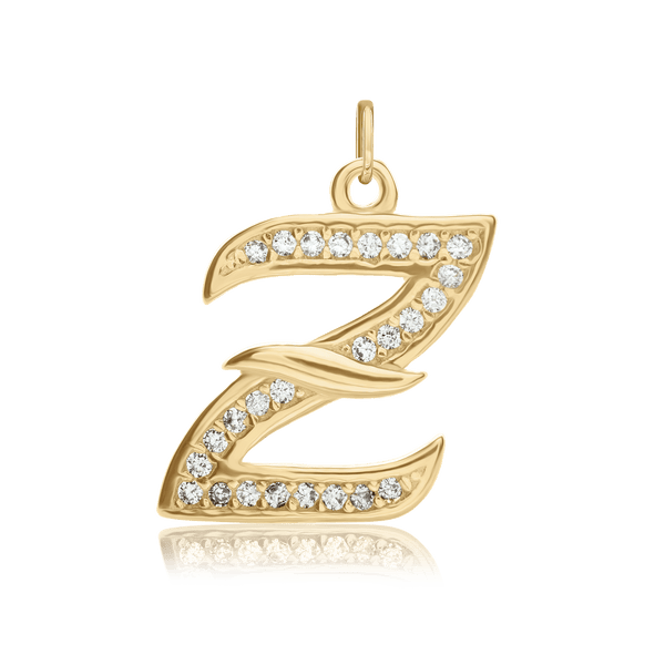 ITI NYC Fancy Pro Caption in Sterling Silver (16mm) (100% Polished with Bail - Includes CZs)