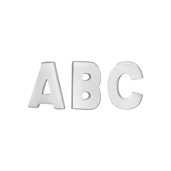 Block Initials in Sterling Silver (4.50 mm)