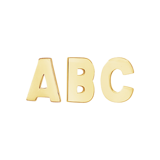 Block Initials in 14K Gold (4.50 mm)