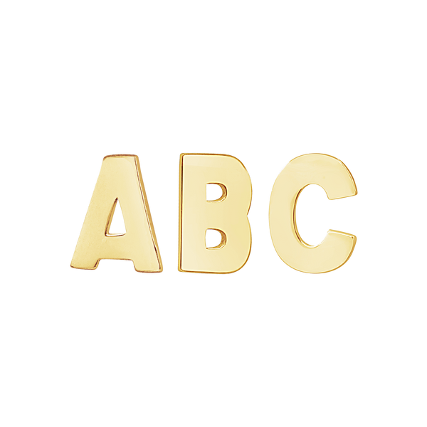 Block Initials in 14K Gold (4.50 mm)
