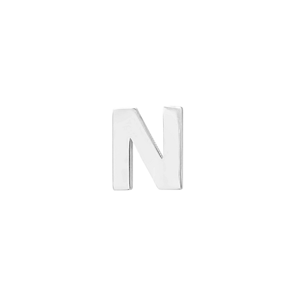 Block Initials in Sterling Silver (4.50 mm)