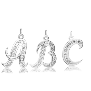 ITI NYC Fancy Pro Caption in Sterling Silver (16mm) (100% Polished with Bail - Includes CZs)