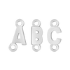 Block Initials with Two Jump Rings in Sterling Silver (4.50 mm)