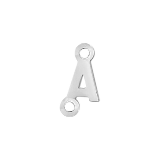 Block Initials with Two Jump Rings in Sterling Silver (4.50 mm)