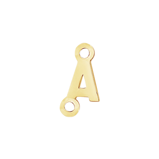 Block Initials with Two Jump Rings in 14K Gold (4.50 mm)