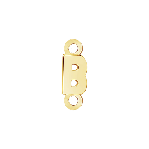 Block Initials with Two Jump Rings in 14K Gold (4.50 mm)