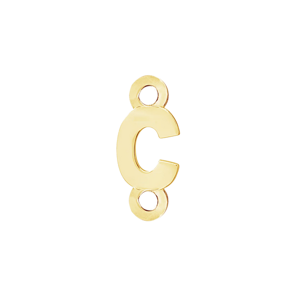 Block Initials with Two Jump Rings in 14K Gold (4.50 mm)